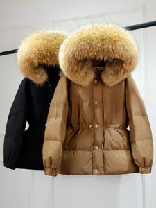 Donne Down Parkas Lagabogy 2023 Donne invernali grandi pellicce vera con cappuccio con cappuccio impermeabile con cappuccio immerso con cappuccio da neve da donna al 90% di anatra a sfioro caldo al 90%.