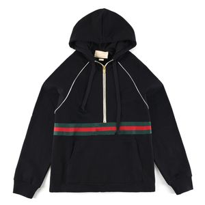 Highend Brand Designer Hoodie Fashion Ribbon Tritching Half Stipper Hoodie US Size Luxury Mens Hoodie