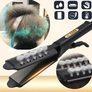 Curling Irons Professional Hair Strainener Negative Jon Flat järnvärme Comb Temperaturkontroll Rätt ut stylingverktyg 230821