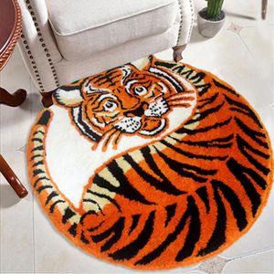 Carpets Round Tiger Tufting Carpet Soft Fluffy Living Room Bedside Rug Sofa Office Chair Area Bathroom Floor Mat Aesthetic Home Decor