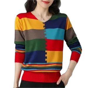 Frauen S Hoodies Sweatshirts Clearance aufnehmen Lecks Außenhandel Frauen Langarmfarbe Farbe Blockieren dünner Pullover Pullover Frauen Stricken losen Top 230821