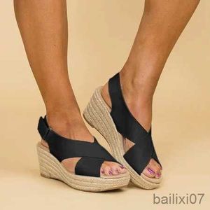 Sandálias novas sapatos femininos de moda casual confortável peep dedo plataforma sandálias elegantes saltos 2023 r230821