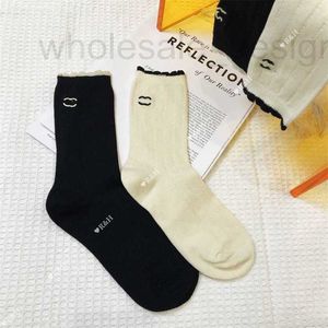 Socks & Hosiery Designer 2023 Spring/Summer New Luxury Hollow Lace Trendy Breathable and Sweat-absorbing Medium Sleeve Stockings YPXG