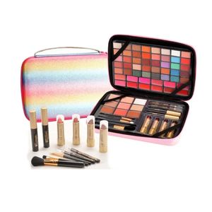 Kit di trucco portatile arcobaleno tutti in una palette di ombretto rossetto rossetto per il mascara cramello, regali per la festa della mamma per la mamma