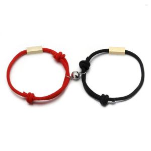 Link Bracelets liga ímã de ímã manual Pulparete de corda Nicho de nicho Jóias de casal Inses Estilo Cool