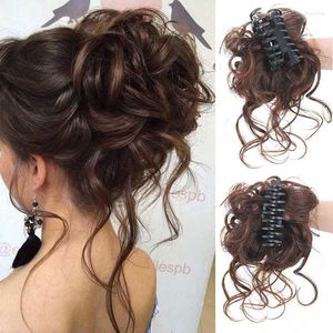Hair Clips Synthetic Curly Donut Chignon With Elastic Band Scrunchies Messy Bun Updo Hairpieces Extensions For Women