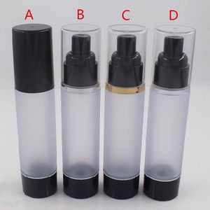 50 ml Frosted Travel Refillable Cosmetic Airless Bottles Plastbehandling Pump Lotionbehållare med svart F1526 IXCWA Rexxg