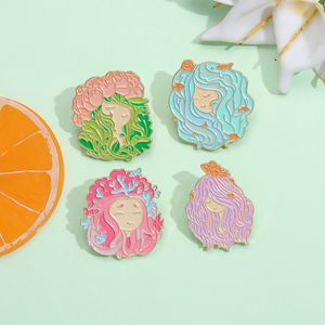 Brooches Pin for Women Men Funny Badge and Pins for Dress Cloths Bags Decor Floral Fairy Cute Enamel Metal Jewelry Gift for Friends Wholesale