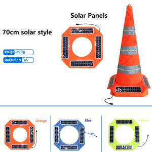 70cm Solar Panels Foldable Roadblock Safety Cone Traffic LED Warning Light Traffic Signal For Reflective Cones