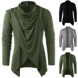 Maglioni maschili uomini primaverili e invernali retrò camicia a maniche lunghe bottone solido bottone a maniche lunghe con scollo a maniche lunghe T-shirt casual cardigan 230821