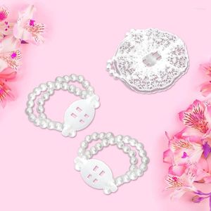 Link Armbänder 8pcs Handgelenk Blume Brautperlen Hochzeitszubehör DIY Elastic Pearl Armband