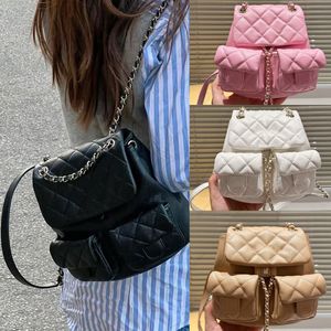Mochila de designer de aba original Lady Handle Mini Backpack for Women Fashion Mackpacks Caviar Back Pack