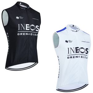 ركوب الدراجات ركوب الدراجات مجموعة Windbreaker Ineos Team Cycling Jersey Men Bike Vest Maillot Ropa ciclismo unsleeves bicycl tshirt clothing 230821