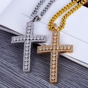 Подвесные ожерелья Hip Hop Micro Pave Cross Ankh для мужчин и женщин кубический египетский стиль украшения оптом