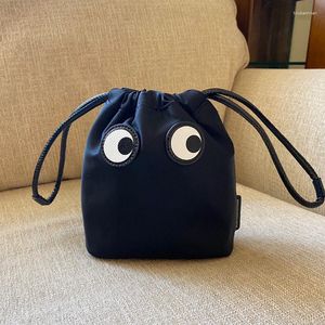 Storage Bags 2023 Nylon Waterproof Travel Bag Lightweight Drawstring Makeup Cartoon Cute Big Eyes Mini Portable Tank