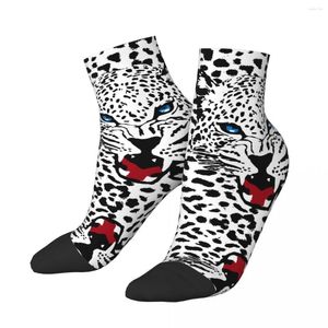 Men's Socks Black And White Leopard Print Pattern Short Unique Casual Breatheable Adult Ankle