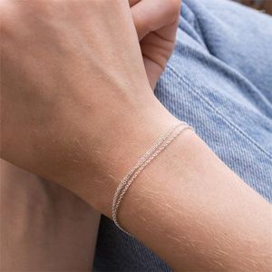 Link Bracelets 2023 Selling Stainless Steel Simple Slender Multi-layer O-Hand Chain Lobster Clasps Bracelet For Women Hip Hop Jewelry Gift