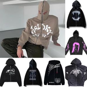 Sıcak Stil Erkek Kadın Hoodies Sweatshirts Cardigan Sokak Sokak Kafatası Rhinestone Fermuarı Kapşonlu Ceket S-2XL