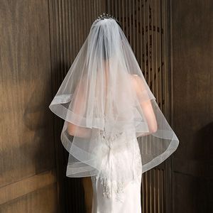 Velo da sposa velo di dita velo a due livelli velo da sposa minimalista con veli da sposa con velo pettine per la sposa