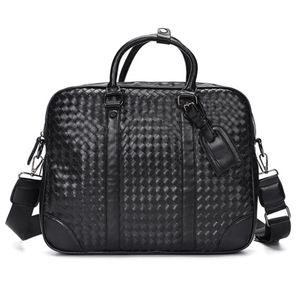 Hand knitted brand designer briefcases new arrival high quality business bags for men genuine leather business laptop bags287Y