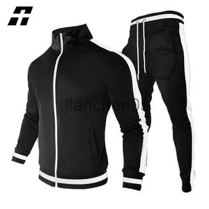 Herrspår 2022 Men Tracksuit Casual Brand Hoodies Men's Set Zipper Jacket 2 Piece+Pants Striped Gym Sports Suit Male Hip Hop Streetwear J230821