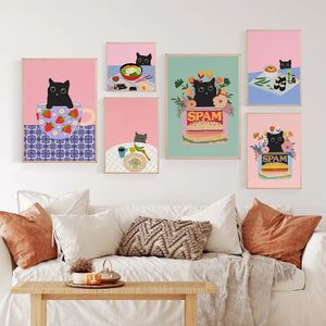 COREANE KIMCHEE COOD STREET CANVAS DI PITTURA MODERNO POSTER POSTER POSTER POSTER CATTO MOLTO MOLTO PIGHT PIGULITÀ CASA CUSCINE CUSTICA EAGGIO DI PASTRO DEI DELL'ACCUTTAZIONE DELLE