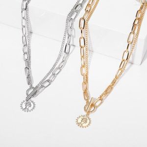 Chains Chain Necklace Human Head Pendant Collarbone Neck