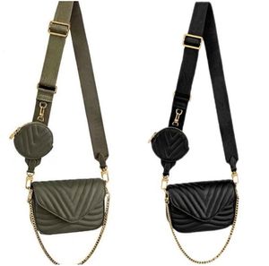 Yeni dalga çoklu pochette kadın tasarımcı crossbody çanta moda kadın çapraz vücut çantaları kapitone ikiz setler mini çanta zinciri yuvarlak madeni para cüzdanları lüks omuz çantası