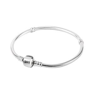 Charm Bracelets Wholesale 925 Sterling Silver 3Mm Snake Chain Fit Pandora Bead Bangle Bracelet Diy Jewelry Gift For Men Women Drop Del Dhf0G