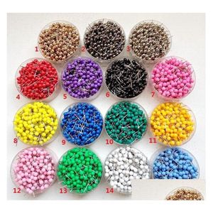 Outros gostos domésticos, 1/8 de polegada de mapa, pinos de push tacks de plástico com ponto de aço 100 pcs/ set 14 cores para opção Drop dell Dhobi