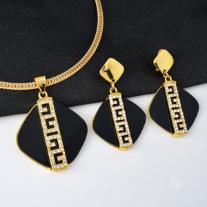 Brincos Colar Jóias Sunny Jewelry Para mulheres mais recentes italianas colorido de ouro preto de zircão de pingente Brincos de joias Acessórios para joalheria Gre presente 230820