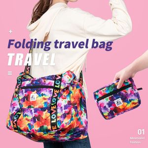 Bolsas Playking Bolsa de esportes de viagem dobrável Itens de grande capacidade Sacos de armazenamento carregam bagagem Bolsa de mochila Sacos de compras femininos