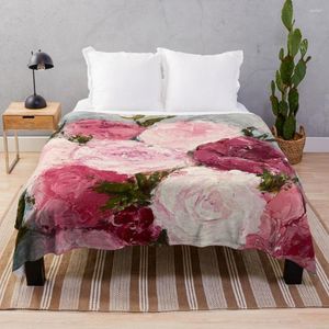 Battaniyeler Peonies Battaniye Yumuşak Peluş Ekose Seyahat Kış Yatağı Bebek için