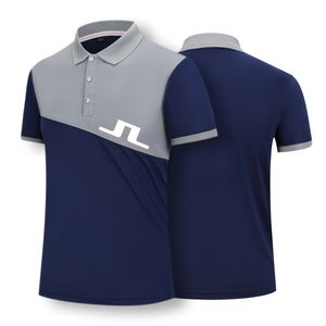 Herren Polos j Linindeberg Golf Mode Polo -Hemd Kurzarm Sommer gestreiftes Patchwork Druck lässig atmungsaktiv T -Shirt Männer 921