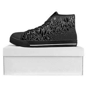 Платье обуви Joy Division Rock Band High Caffice Sneakers Mens Mens Teenager Canvas Sneaker Casual Pare Custom Shoe Black 230818