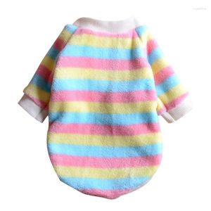 Dog Apparel Puppy Pet Cat Clothes Warm Fleece Hoodies Jacket Coat Winter Dot Striped Soft Sweatshirt For Chihuahua Small Dogs