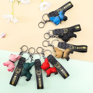 Resin gradient bell method dog keychain bag pendant trendy jewelry children's gift