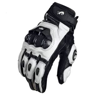 Luvas de cinco dedos Luvas de motocicleta Black Racing Racing Genuíno Motorbike White Road Racing Team Men Men Summer Inverno 230821