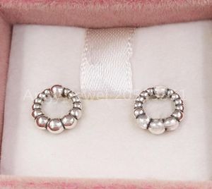 Beaded Circle Stud Earrings Authentic 925 Sterling Silver Studs Fits European P Style Studs Jewelry Andy Jewel 298683C005303746