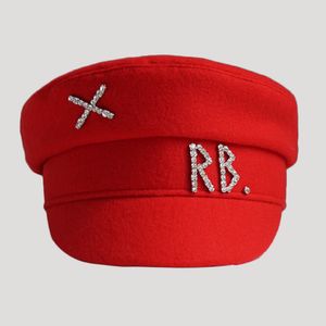 Berets осень зимний Sboy Caps Женщины Wool Diamond Letter Baker Boy Cap SXL 230821