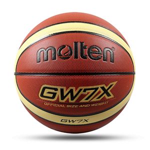 Bollar Molten Basketball Ball Official Size7/6/5 PU Material Högkvalitativa bollar utomhus inomhus match träning basket baskol topu 230820