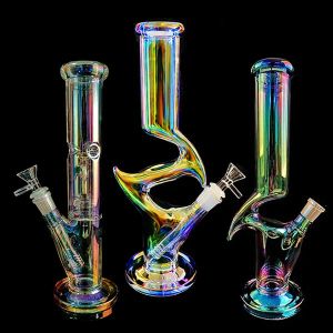 Glass Percolator Bongs Hookahs 블루 매트릭스 Perc 두꺼운 안경 봉