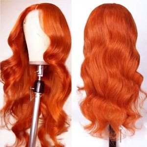 Orange Ginger Wig 13x4 Lace Frontal Wig Body Wave Lace Front Wig Human Hair PrePlucked Cheap Colored HD Lace Wig 13x6 Human Hair