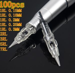 Tattoo Needle 1RL Dicas de agulhas de cartuchos permanentes esterilizados de maquiagem para lábios Agulha Fácil clique em CX2008081309541