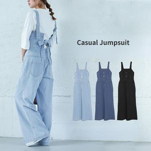Frauen Jeans 2023 Herbstkleidung hohe Taille schlanker lässiger Overall süße Bogen Schultergurt Frauen Hosen