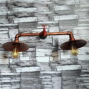 Lampa ścienna 2023 Retro żelaza przemysłowa rura wodna vintage tkanin na poddaszu Kreatywna obok lamp E27 Edison Home Light Ustaw