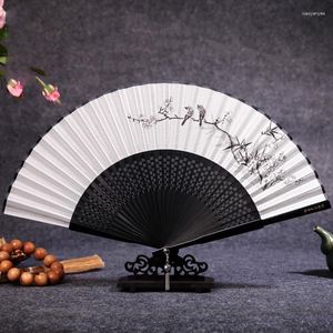 Decorative Figurines Silk Ladies Fold Bamboo Fan Portable Convenient And Practical Gifts Crafts Home Decoration