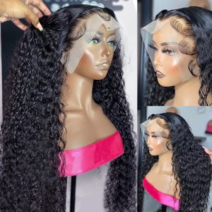 360 Glueless Full Lace Wig Curly Human Hair Wigs 13x4 HDレースディープウェーブフロントウィッグ女性水波合成閉鎖ウィッグ