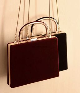 Bolsas de noite Bolsas Mulheres Bolsas Metal Frame Design exclusivo fêmea Bolsas de ombro de veludo fêmea Bolsa de mensagens de alta qualidade HKD230821