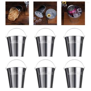 Gift Wrap Buckets Bucket Metal Mini Pails Tin Metallicsmall Halloween Tinplate Pumpkinhandlesparty Candy Flower Pot Galvanized Pail